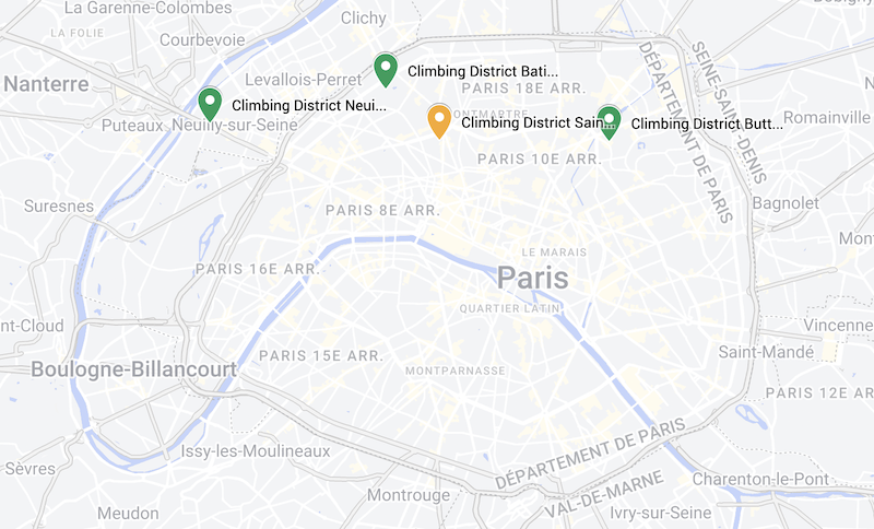 Paris Map - Climbing - Climbing District